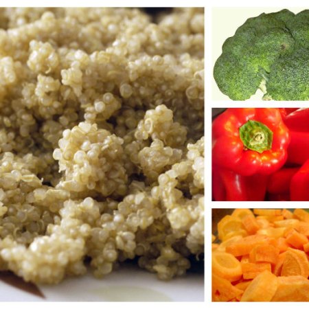 Kvinoaa ja kasviksia