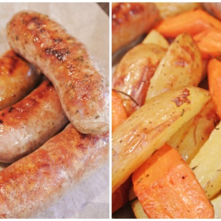 Raakamakkaroita ja uunijuureksia